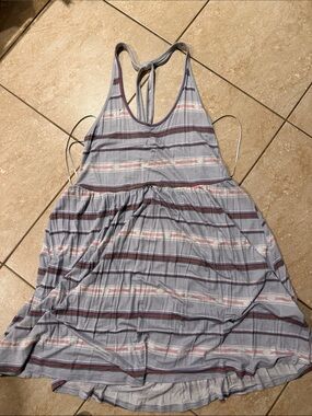Mudd Striped Tank Dress in Light Blue, White & Red